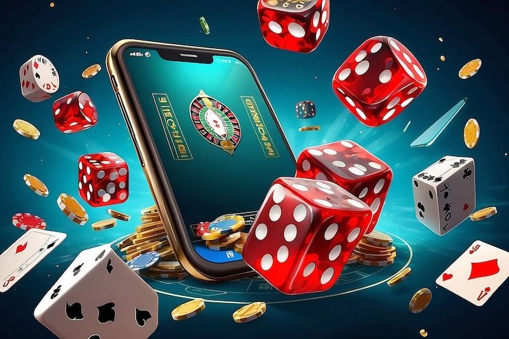 Mobile phone showing roulette wheel in mid-spin and bet slip